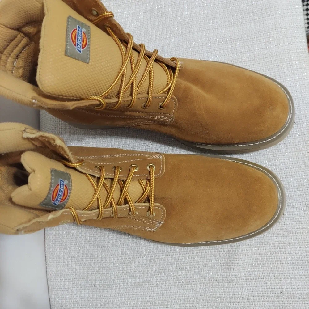 Genuine Dickies Men's‎ Tan Leather Steel Toe Work Boot Size 13 M NWOT